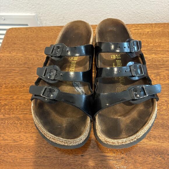 Birkenstock Shoes - Birkenstock Shoes Women Size 7-7.5 Black Florida Sandals EU 38 Made in‎ Germany